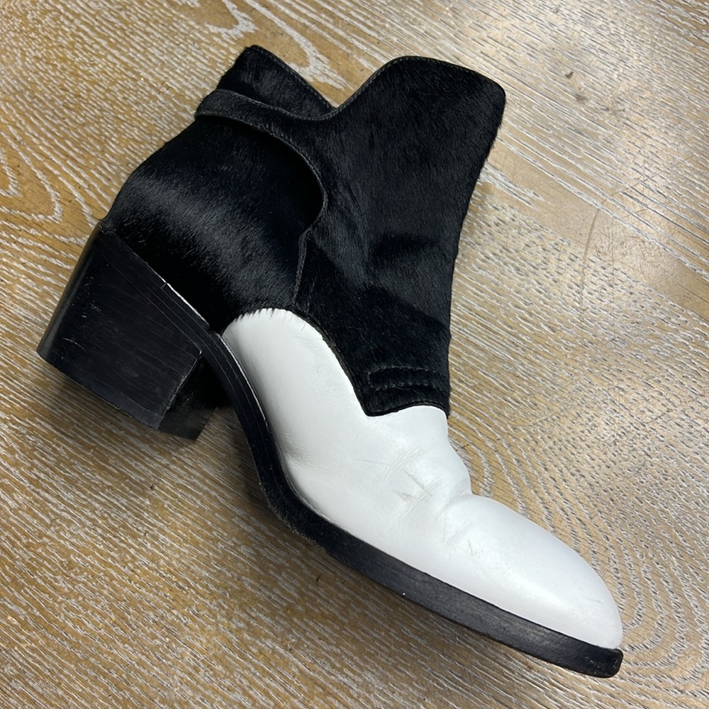 Alexander Wang Black & White Calf-Hair Cara Boots - Picture 5 of 13